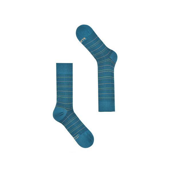 Calza Corta - Piquet Stripes - Ocean
