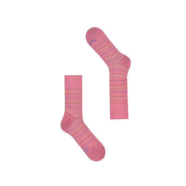 Calza Corta - Piquet Stripes - Raspberry