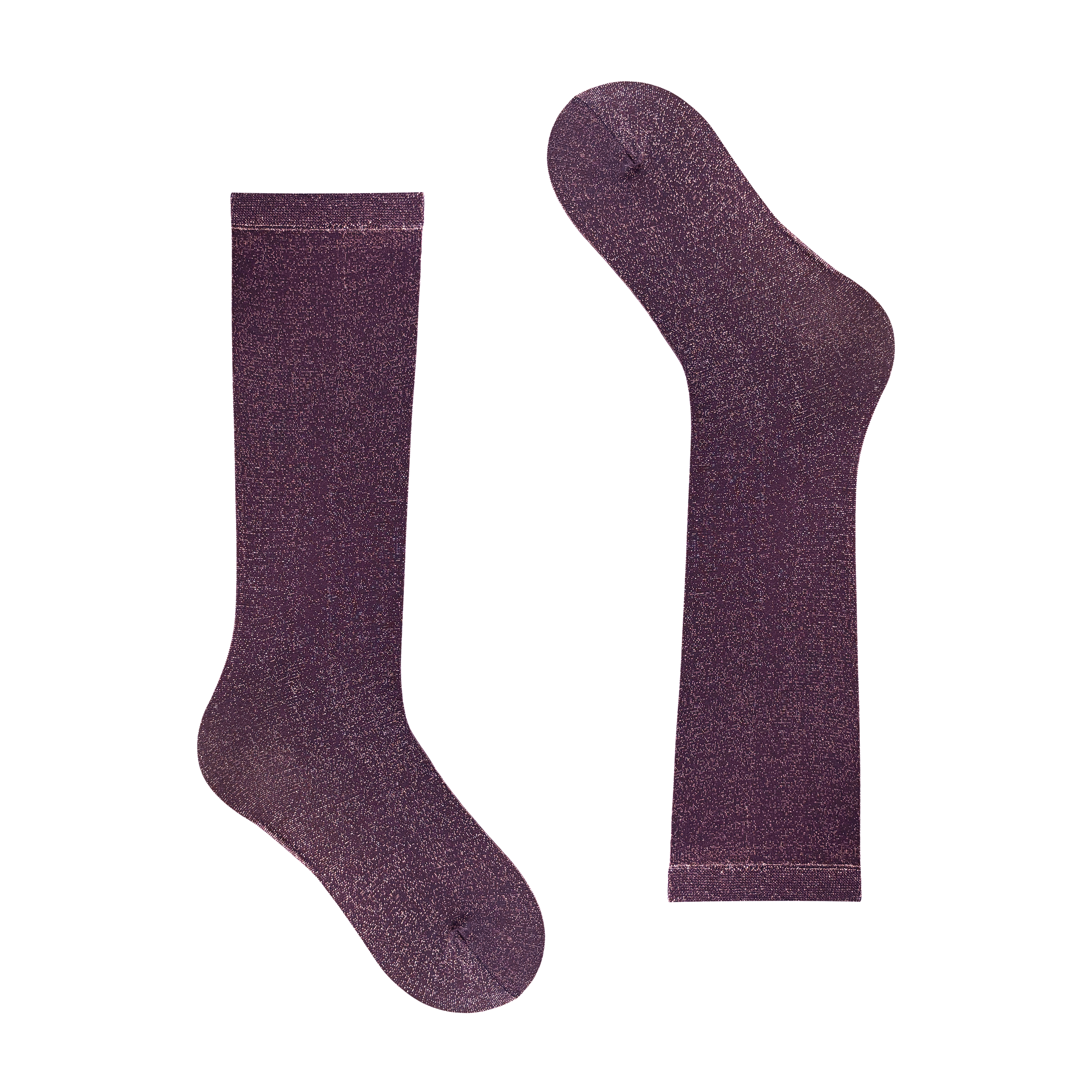 Calza Lunga Plum Gold Lurex