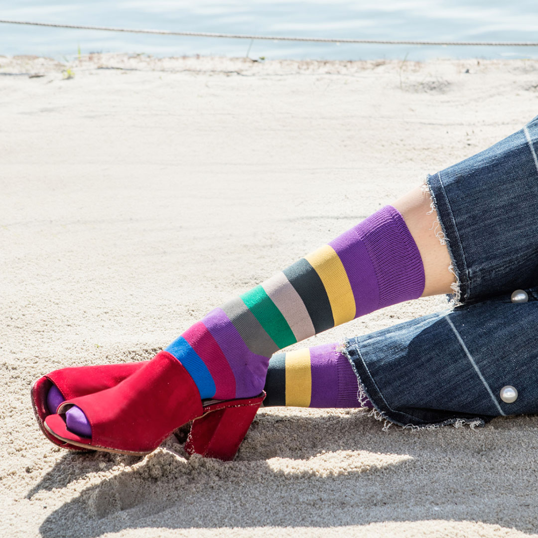 Calza Corta Multicolor Stripe